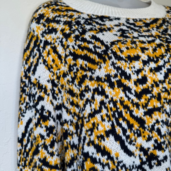 Rachel Comey Animal Print Wide Long Sleeve Wool Blend Stretch Fall Knit Sweater - Picture 7 of 14